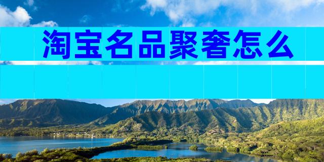 淘宝名品聚奢怎么