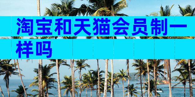 淘宝和天猫会员制一样吗