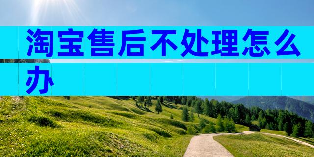 淘宝售后不处理怎么办