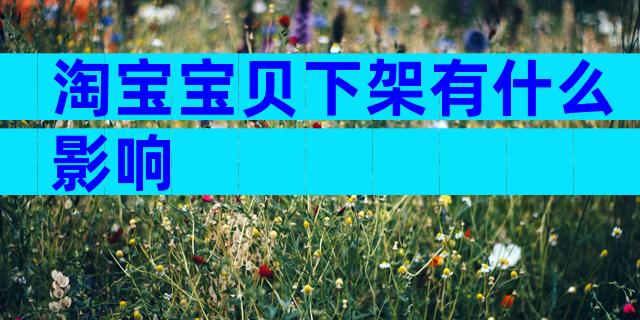 淘宝宝贝下架有什么影响
