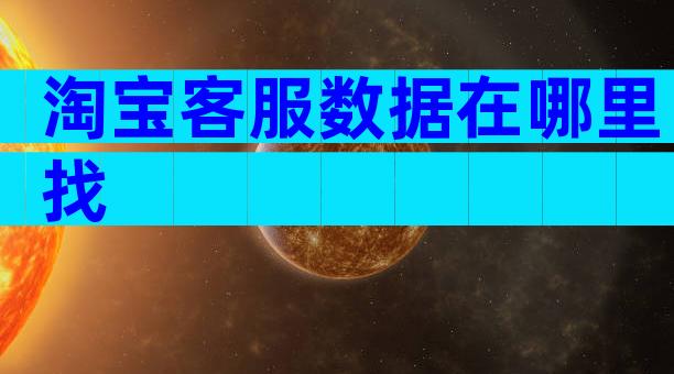 淘宝客服数据在哪里找