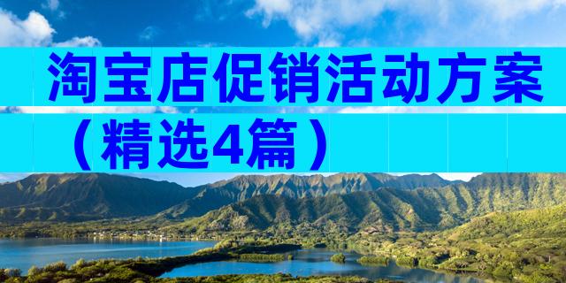 淘宝店促销活动方案（精选4篇）