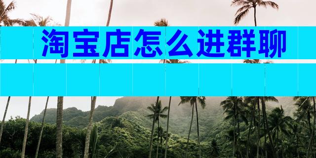 淘宝店怎么进群聊
