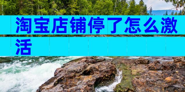 淘宝店铺停了怎么激活