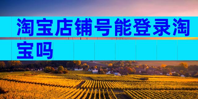 淘宝店铺号能登录淘宝吗
