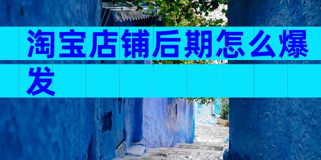 淘宝店铺后期怎么爆发