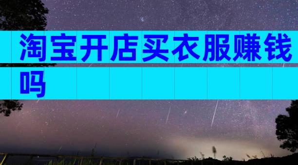 淘宝开店买衣服赚钱吗