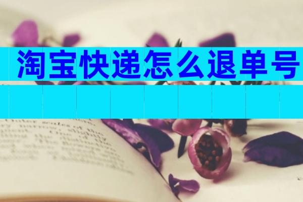 淘宝快递怎么退单号