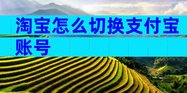 淘宝怎么切换支付宝账号