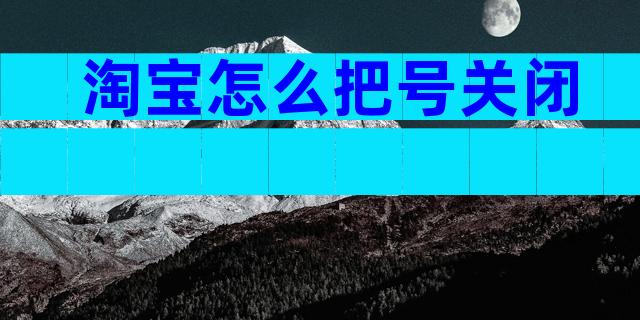 淘宝怎么把号关闭