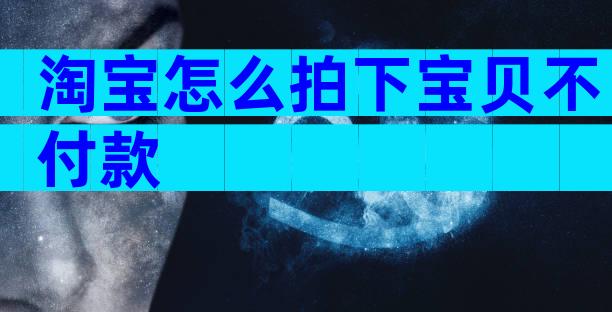 淘宝怎么拍下宝贝不付款