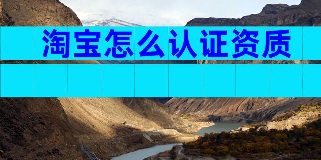 淘宝怎么认证资质