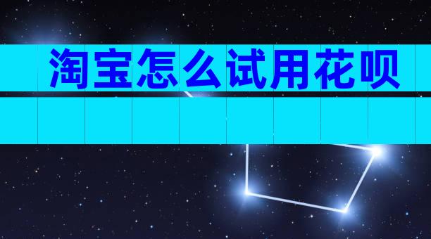 淘宝怎么试用花呗