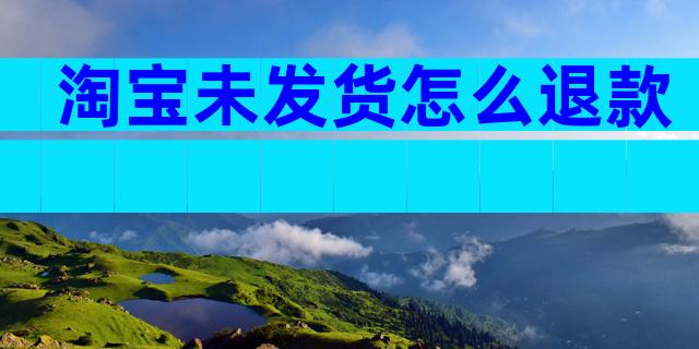 淘宝未发货怎么退款