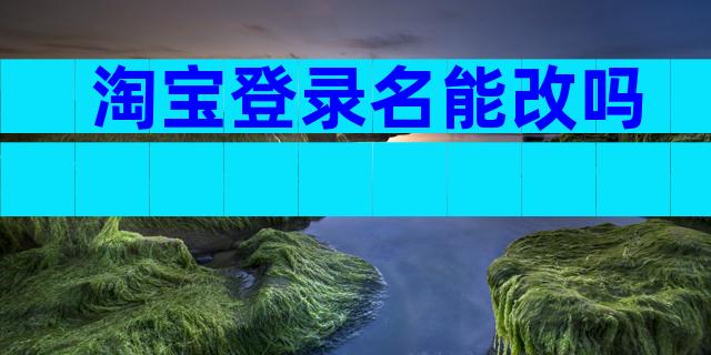 淘宝登录名能改吗