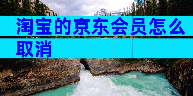 淘宝的京东会员怎么取消