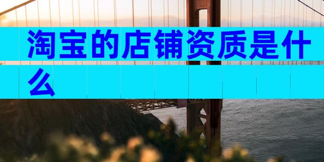 淘宝的店铺资质是什么