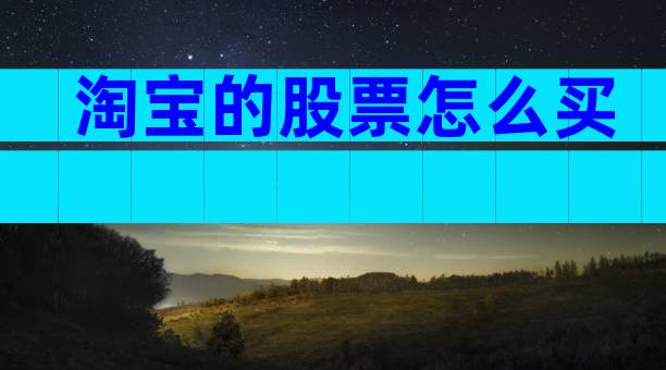 淘宝的股票怎么买
