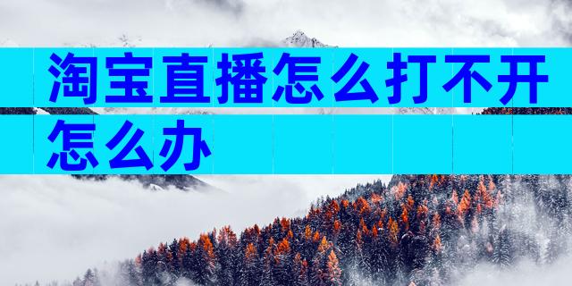 淘宝直播怎么打不开怎么办