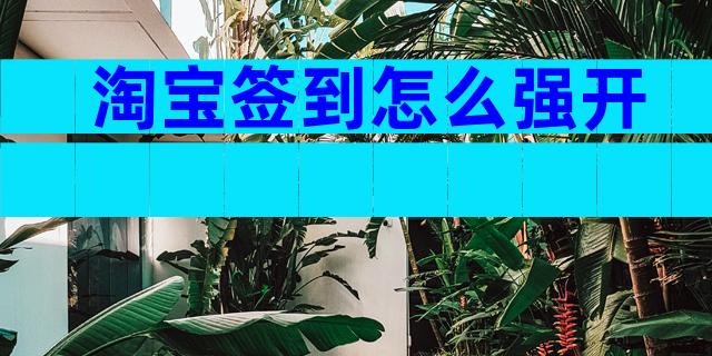 淘宝签到怎么强开