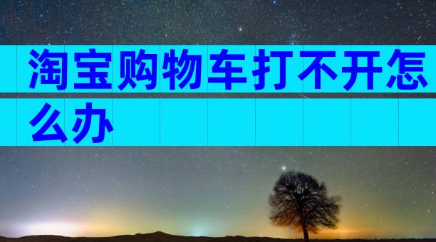 淘宝购物车打不开怎么办