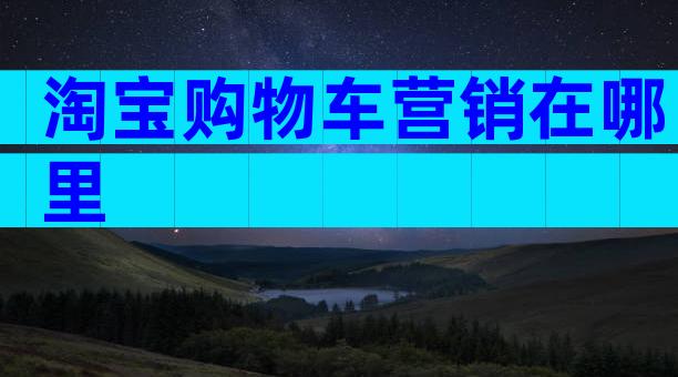淘宝购物车营销在哪里