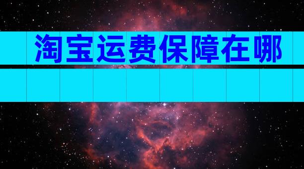 淘宝运费保障在哪
