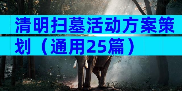 清明扫墓活动方案策划（通用25篇）