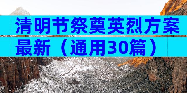 清明节祭奠英烈方案最新（通用30篇）