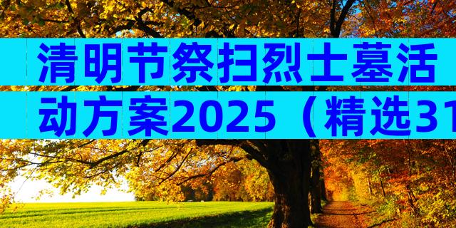 清明节祭扫烈士墓活动方案2025（精选31篇）