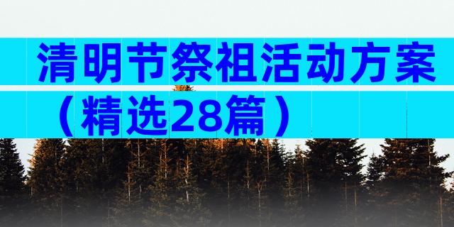 清明节祭祖活动方案（精选28篇）