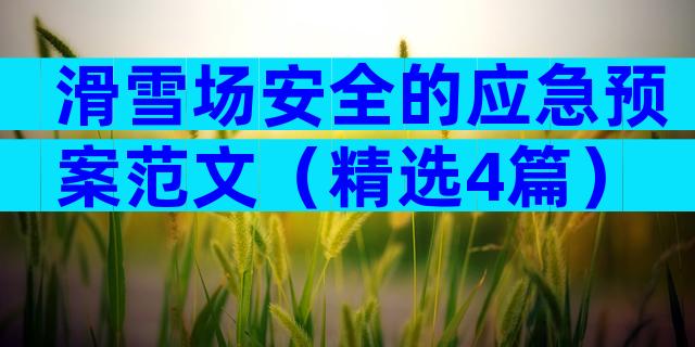 滑雪场安全的应急预案范文（精选4篇）