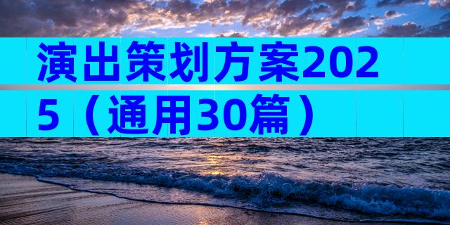 演出策划方案2025（通用30篇）