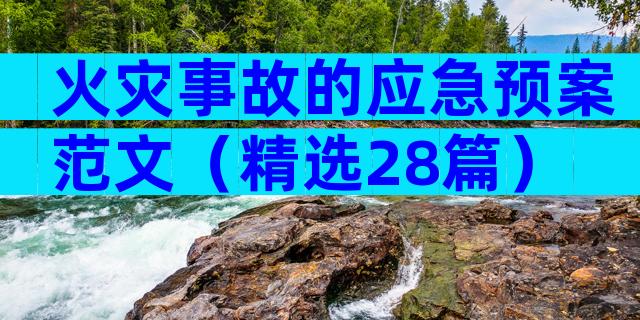 火灾事故的应急预案范文（精选28篇）