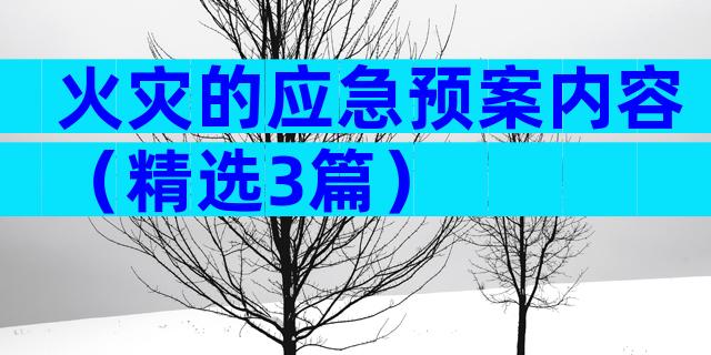 火灾的应急预案内容（精选3篇）