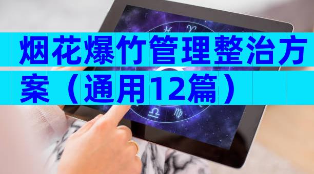 烟花爆竹管理整治方案（通用12篇）