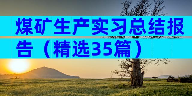 煤矿生产实习总结报告（精选35篇）