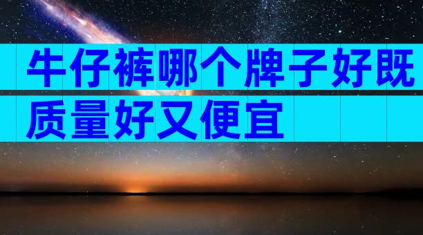 牛仔裤哪个牌子好既质量好又便宜