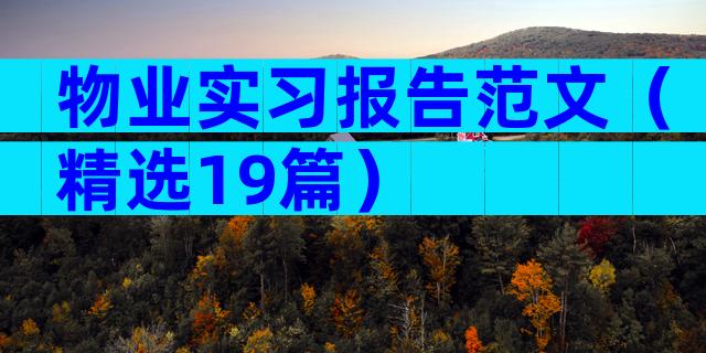 物业实习报告范文（精选19篇）