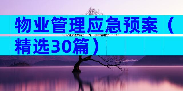 物业管理应急预案（精选30篇）