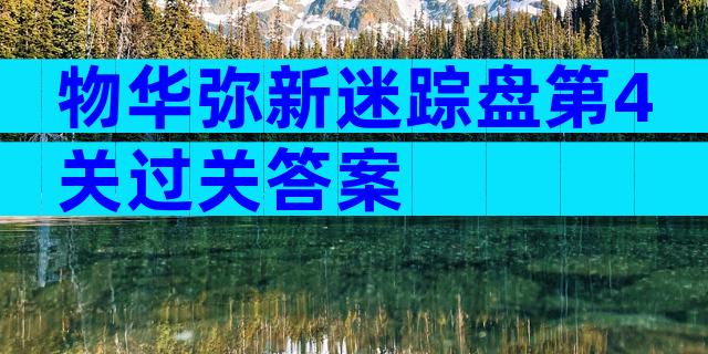 物华弥新迷踪盘第4关过关答案