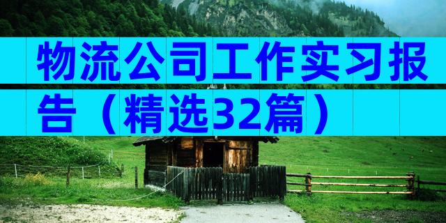 物流公司工作实习报告（精选32篇）