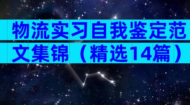 物流实习自我鉴定范文集锦（精选14篇）