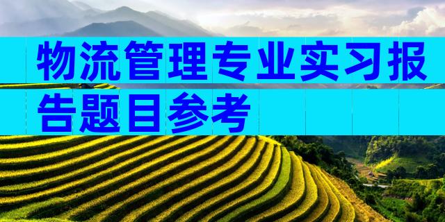 物流管理专业实习报告题目参考
