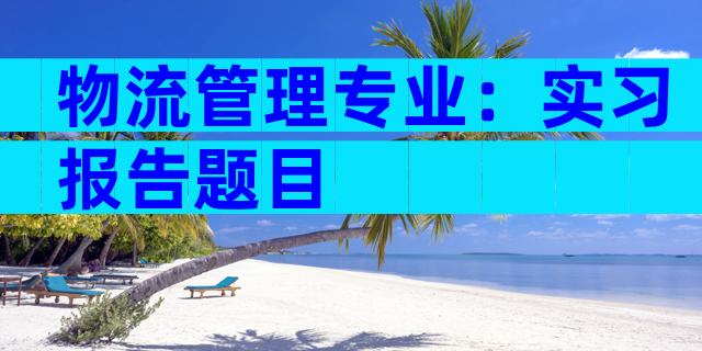 物流管理专业：实习报告题目
