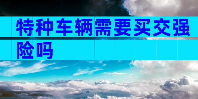 特种车辆需要买交强险吗