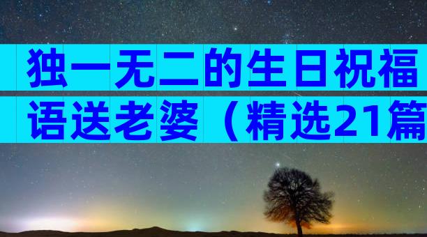 独一无二的生日祝福语送老婆（精选21篇）