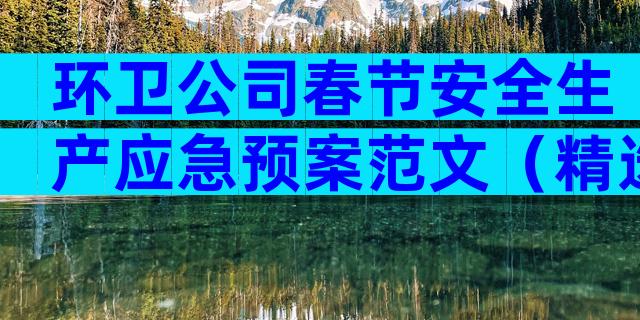 环卫公司春节安全生产应急预案范文（精选29篇）