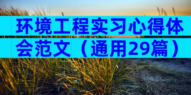 环境工程实习心得体会范文（通用29篇）