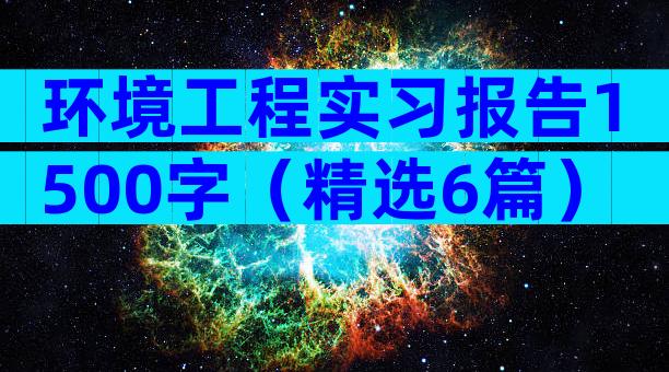 环境工程实习报告1500字（精选6篇）